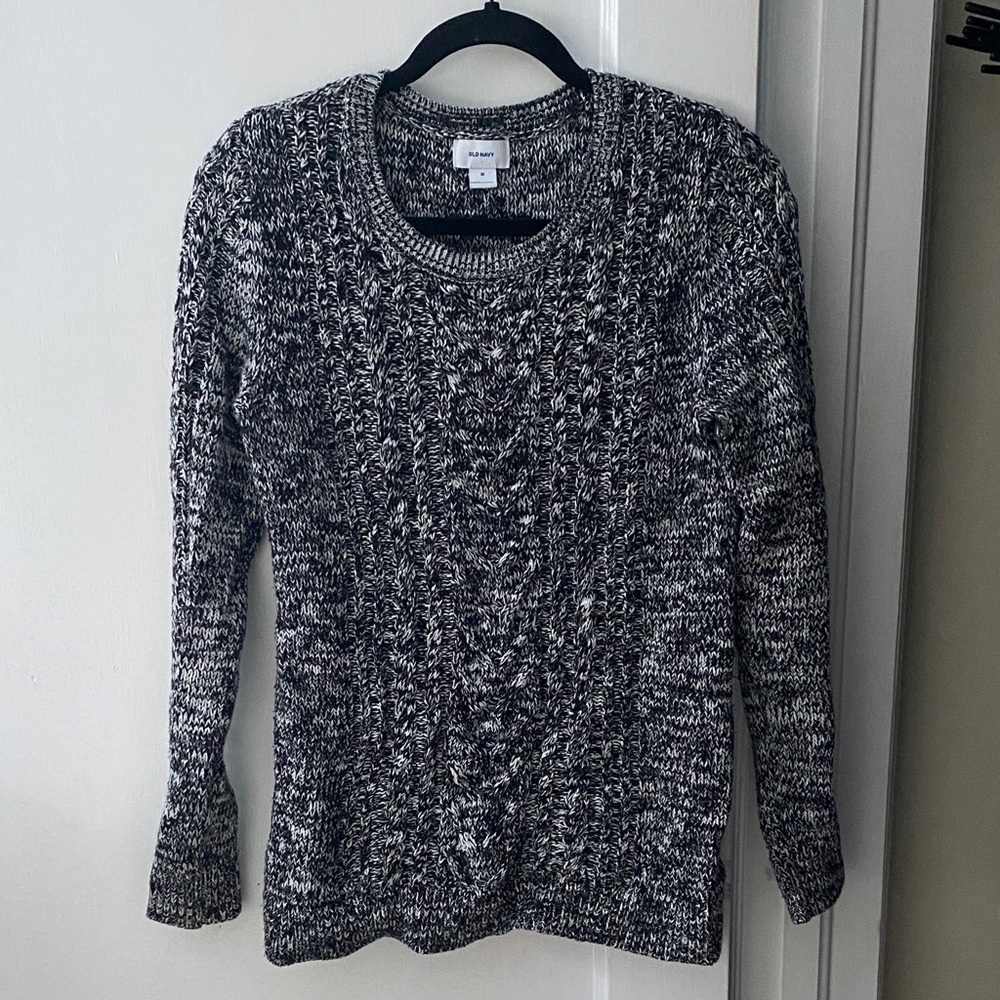Old Navy Marled Black and White Sweater